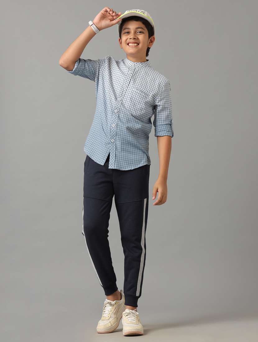 boy mandarin collared long sleeve regular fit shirt - 22070743 -  Standard Image - 4