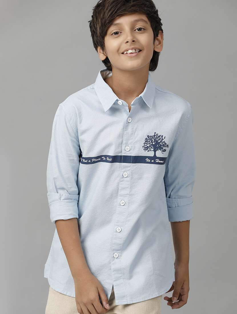 boy collared long sleeve regular fit shirt - 22070746 -  Standard Image - 1