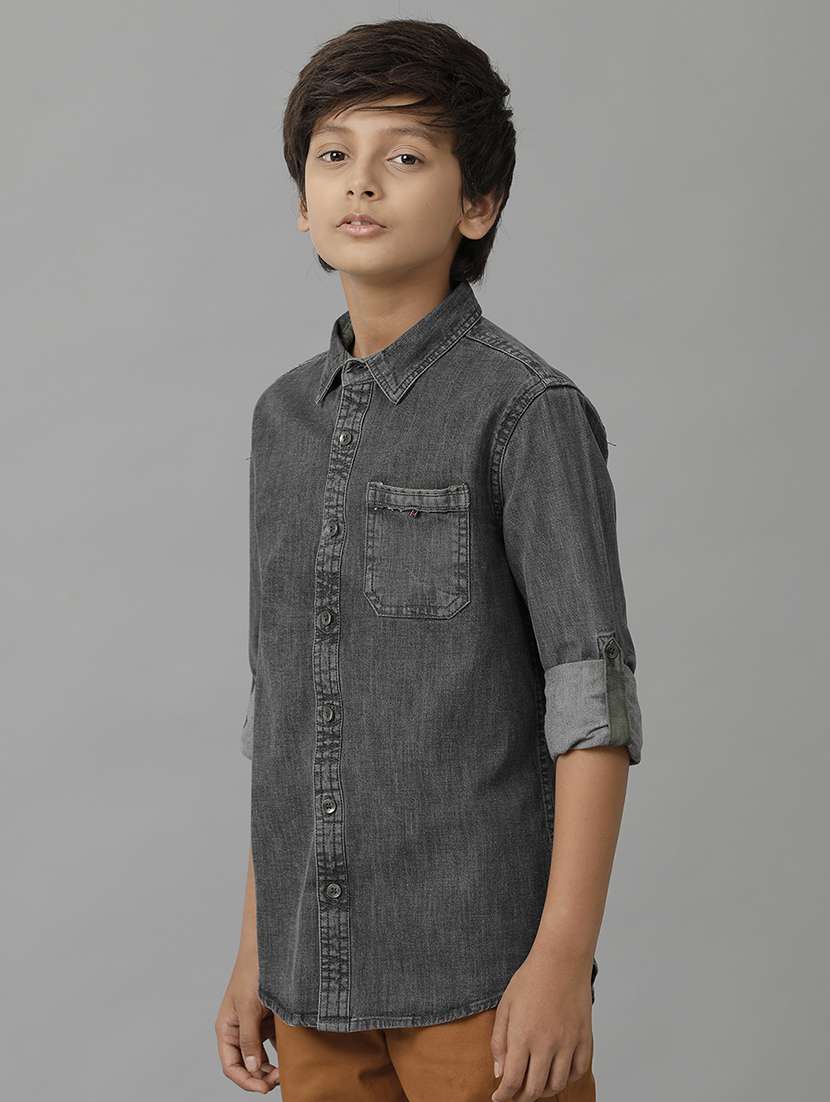boy collared long sleeve regular fit shirt - 22070752 - Standard Image - 1