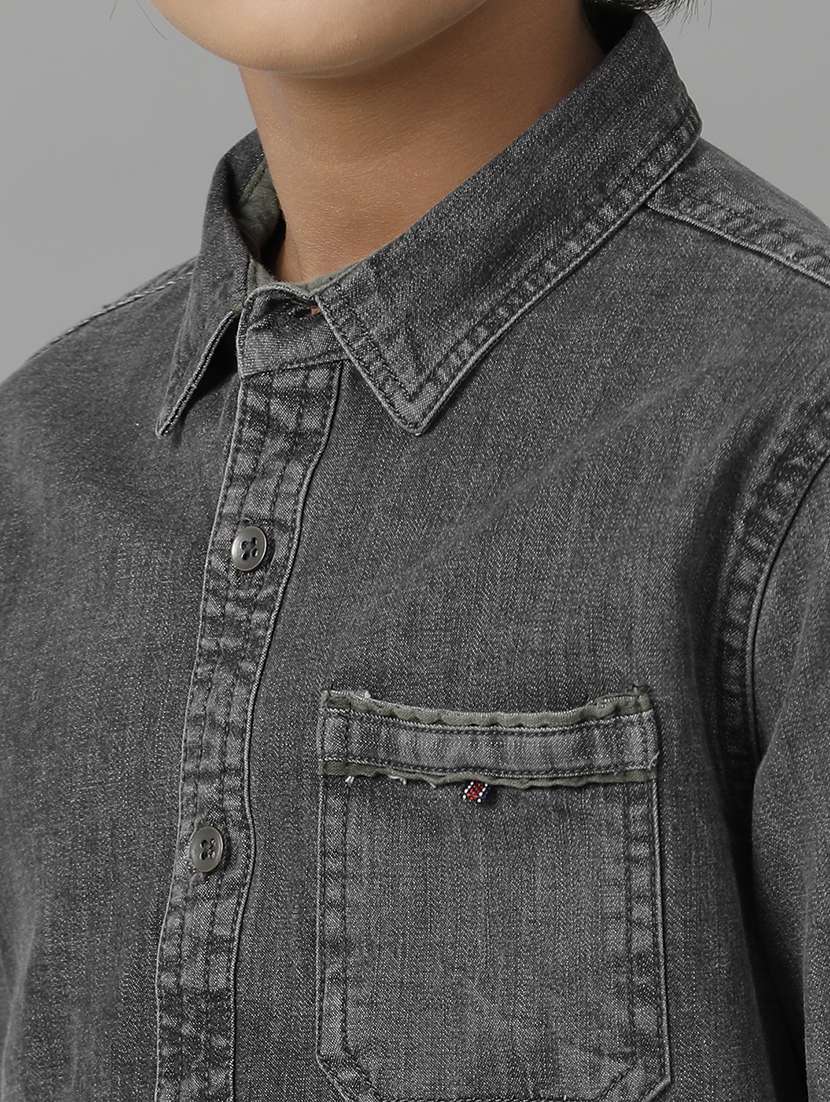boy collared long sleeve regular fit shirt - 22070752 - Standard Image - 4
