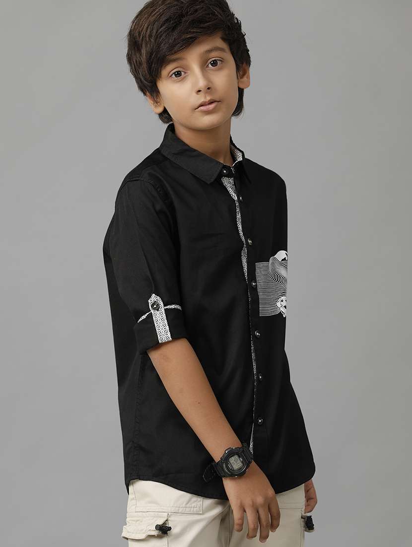 boy collared long sleeve regular fit shirt - 22070753 -  Standard Image - 1