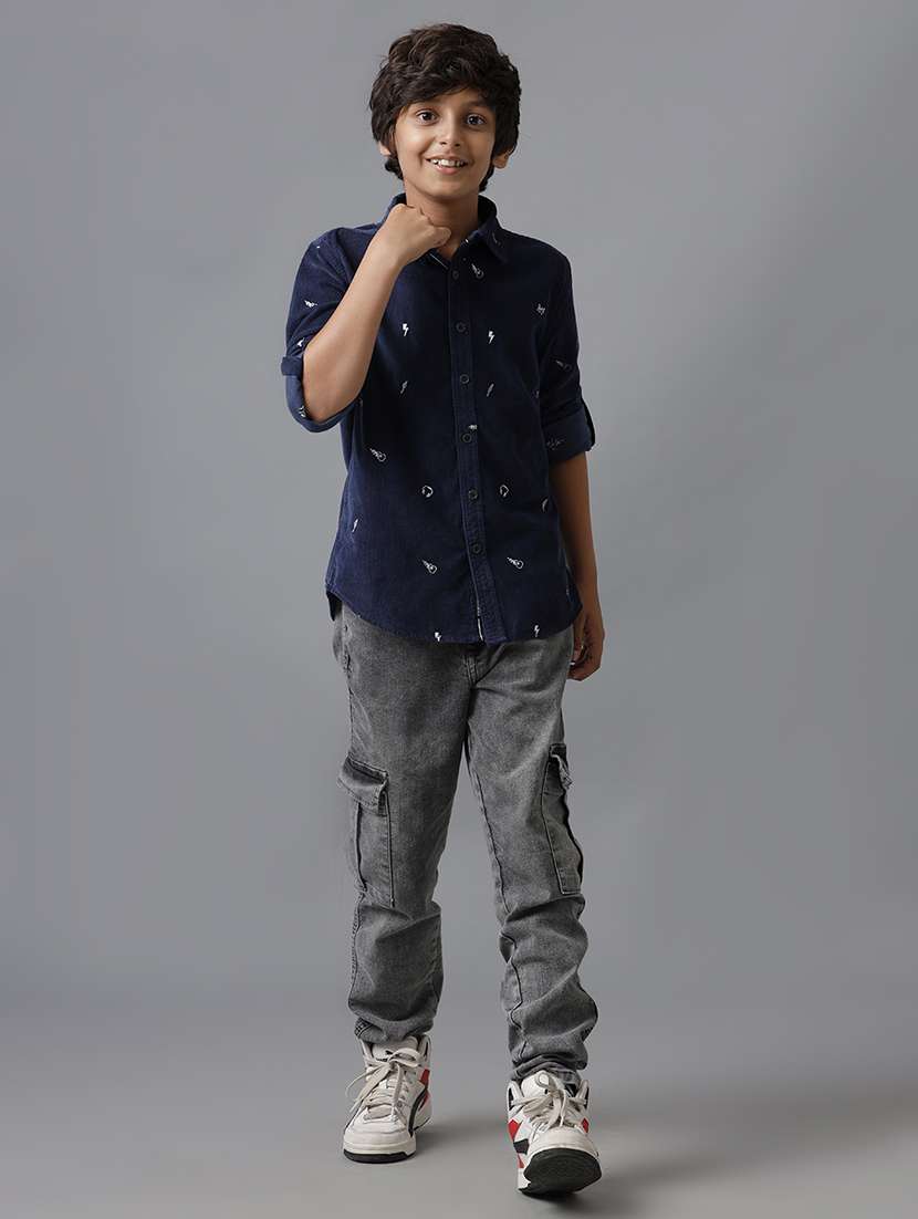 boy collared long sleeve regular fit shirt - 22070756 -  Standard Image - 4