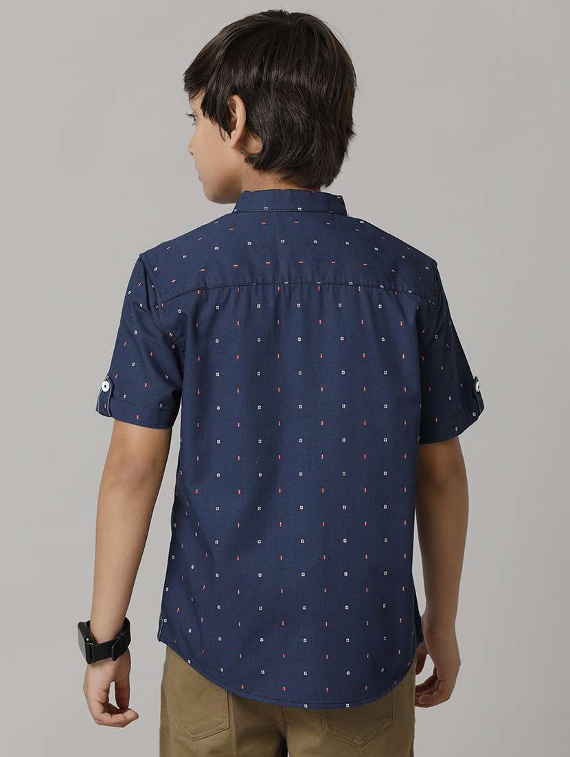 boy mandarin collared short sleeve regular fit shirt - 22070781 -  Standard Image - 1