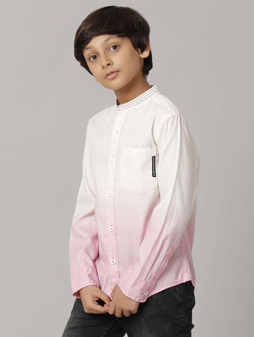 boy mandarn collared short sleeve regular fit shirt - 22070782 -  Standard Image - 1