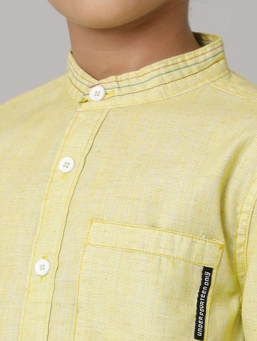 boys mandarin collar long sleeve regular fit shirt - 22070783 -  Standard Image - 4
