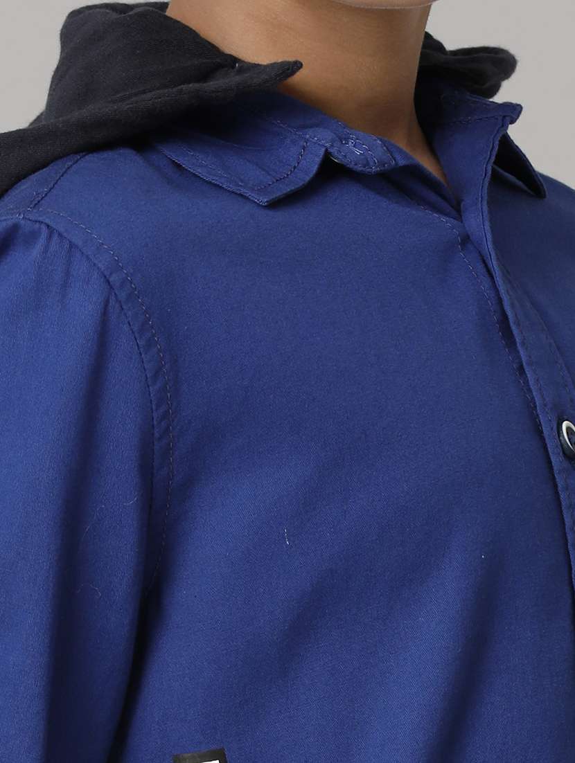 boys hooded long sleeve regular fit shirt - 22070788 -  Standard Image - 4