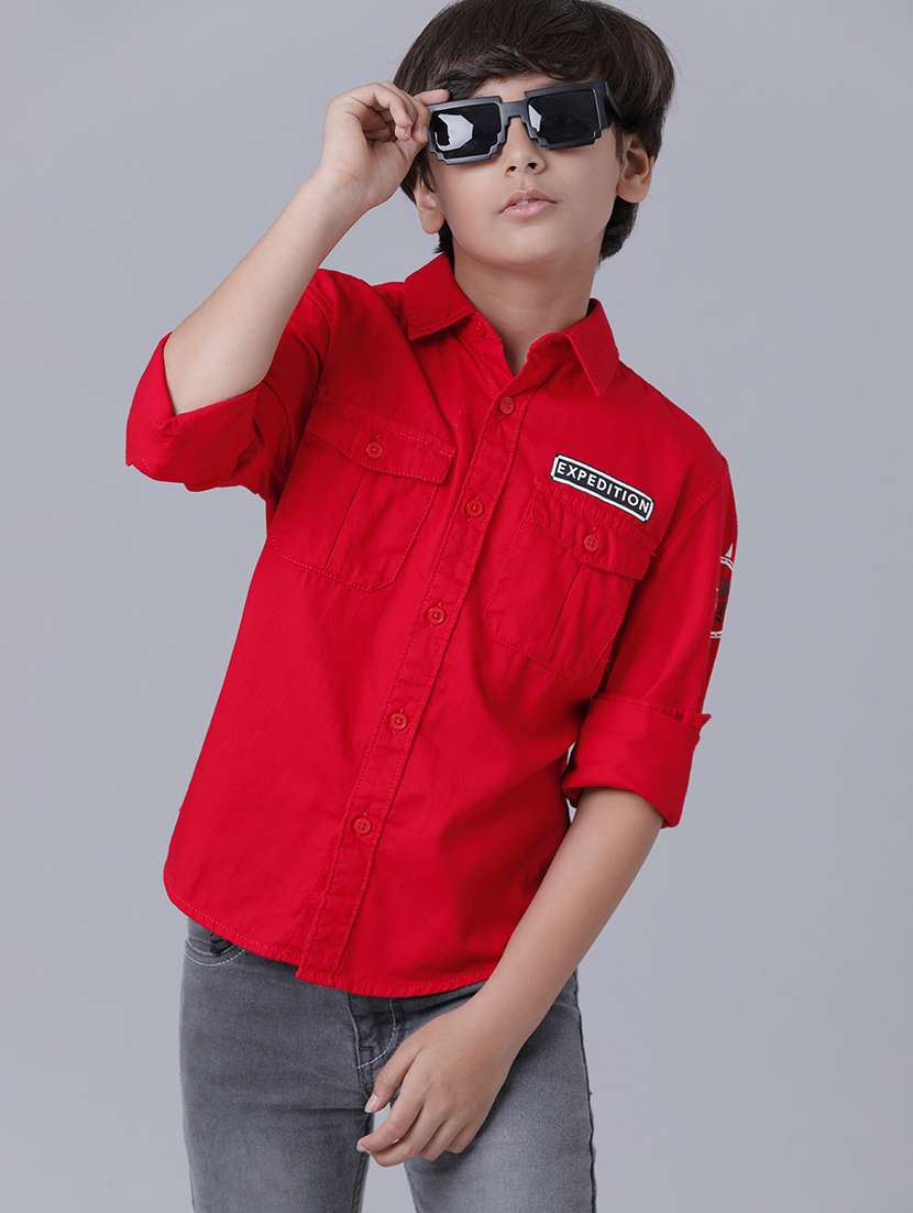 boys collared short sleeve regular fit shirt