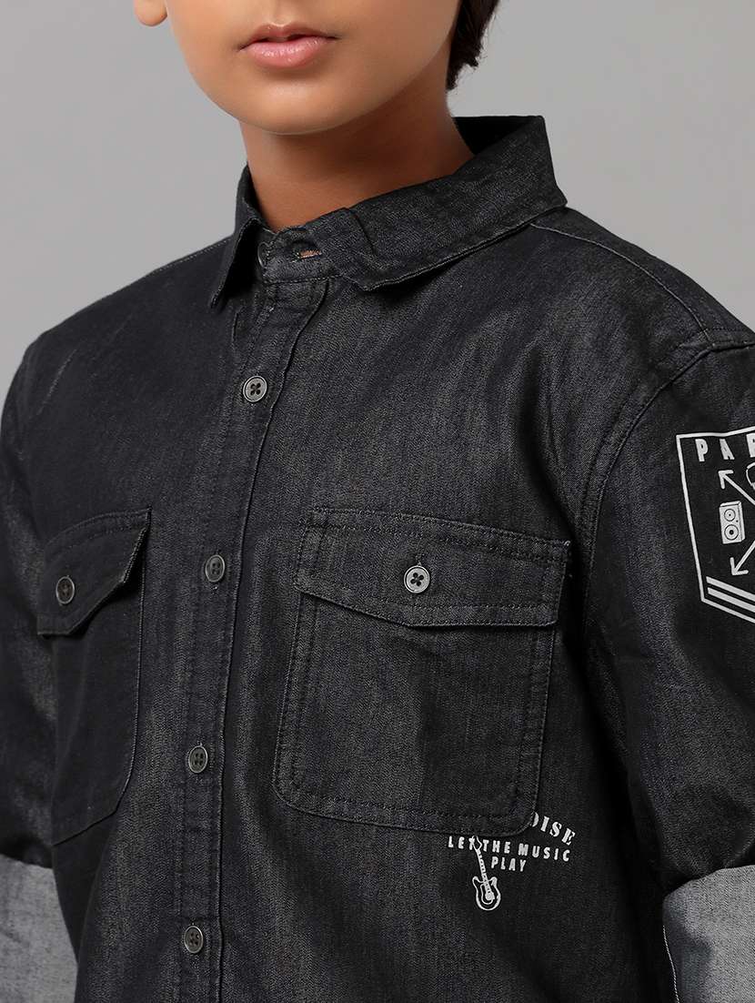 boys collared short sleeve regular fit shirt - 22070798 - Standard Image - 4