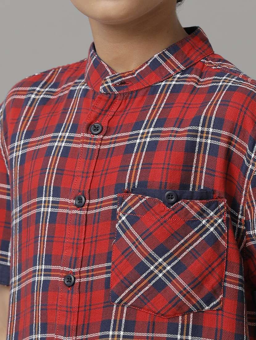 boys mandarin collared short sleeve regular fit shirt - 22070808 -  Standard Image - 4