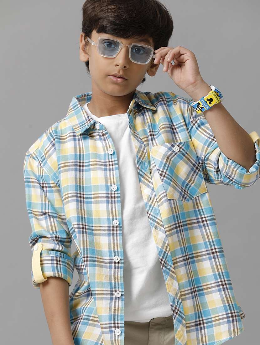 boys collared long sleeve regular fit shirt
