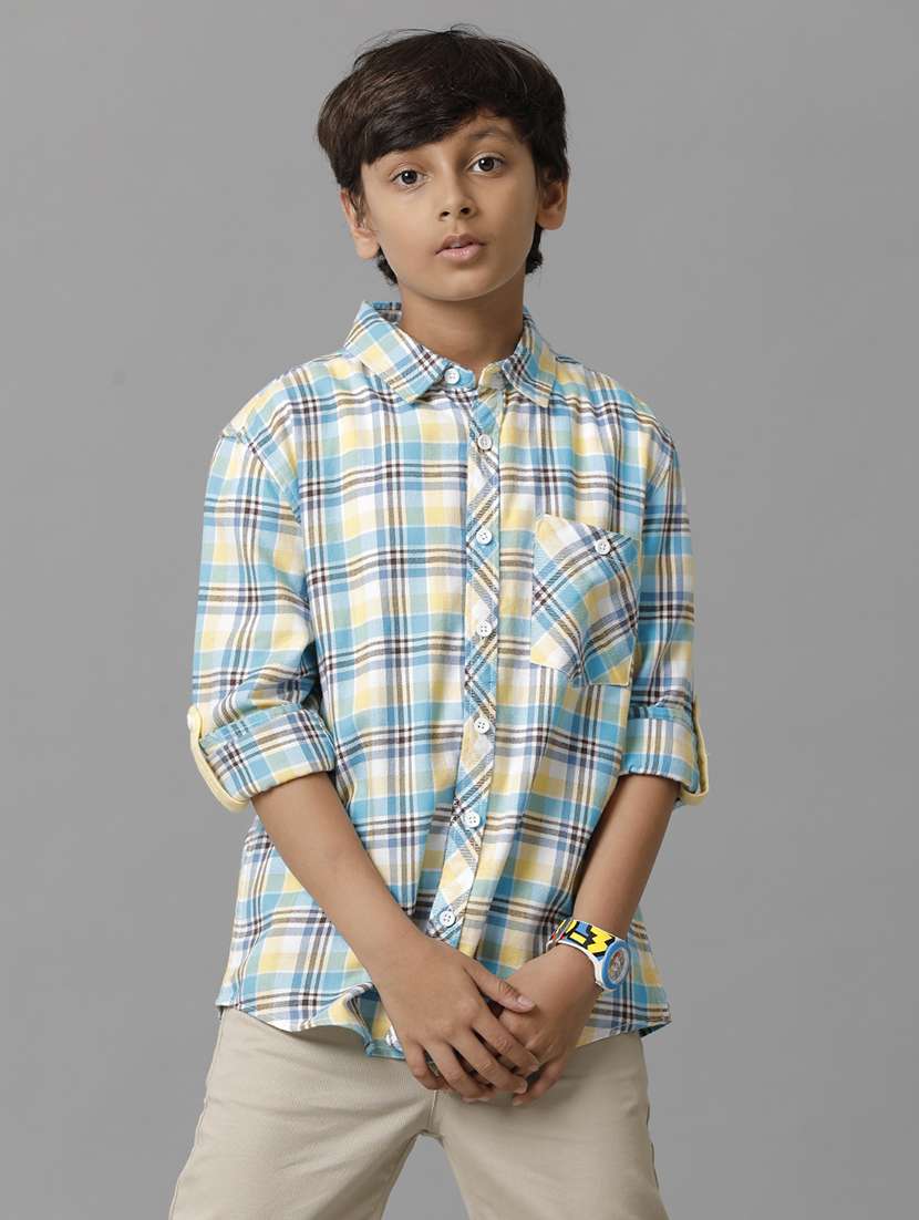 boys collared long sleeve regular fit shirt - 22070810 -  Standard Image - 1
