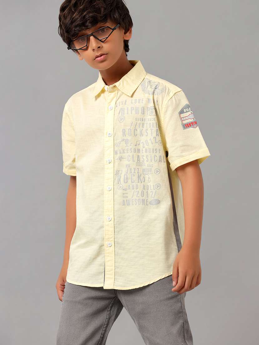 boys collared short sleeve regular fit shirt - 22070811 -  Standard Image - 1