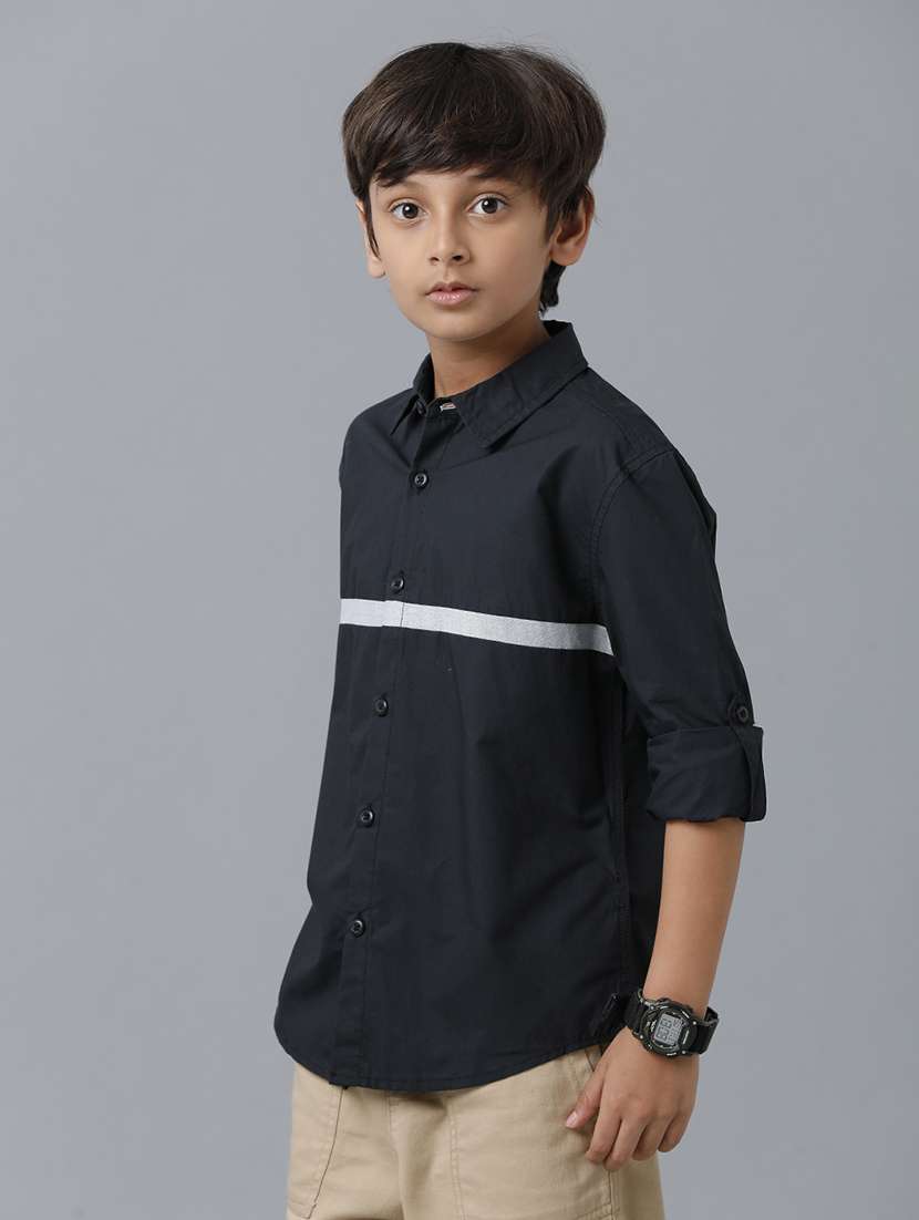 boys collared long sleeve regular fit shirt - 22070817 -  Standard Image - 1