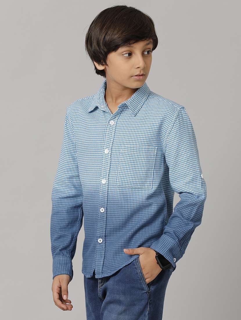 boys collared long sleeve regular fit shirt - 22070818 -  Standard Image - 1