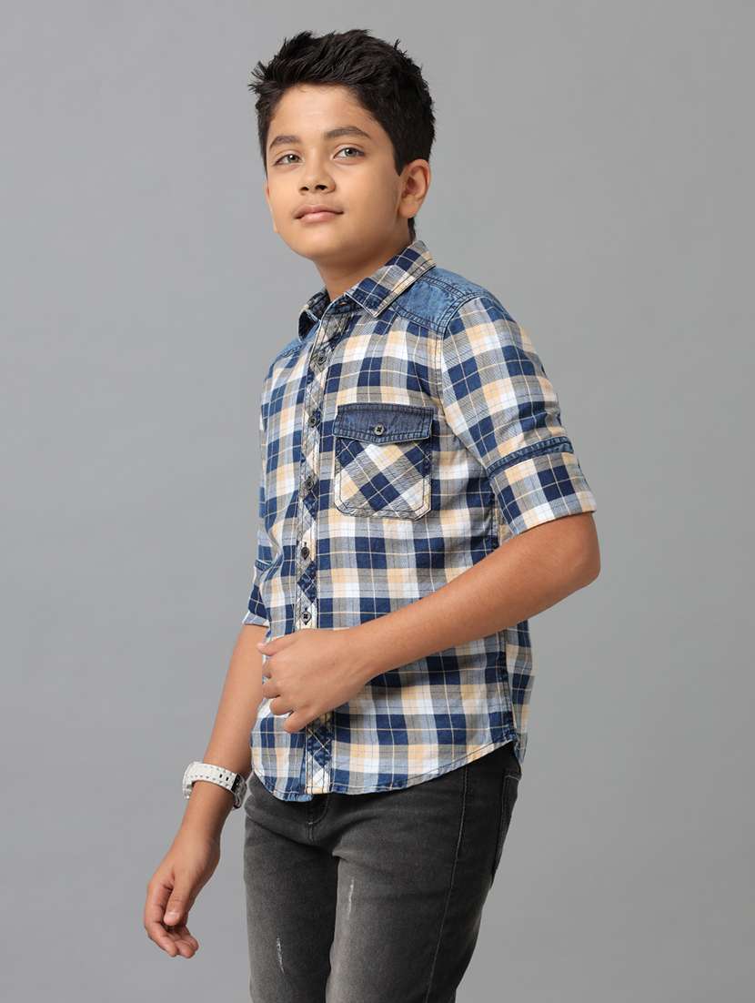 boys collared long sleeve regular fit shirt - 22070823 -  Standard Image - 1