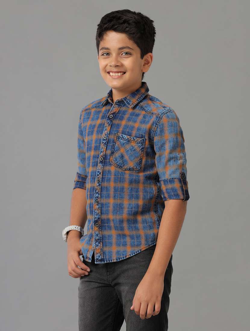 boys collared long sleeve regular fit shirt - 22070824 -  Standard Image - 1
