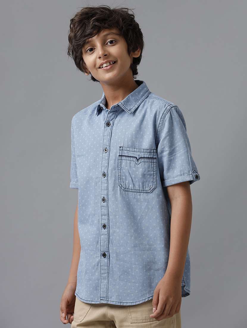 boys collared short sleeve regular fit shirt - 22070828 -  Standard Image - 1
