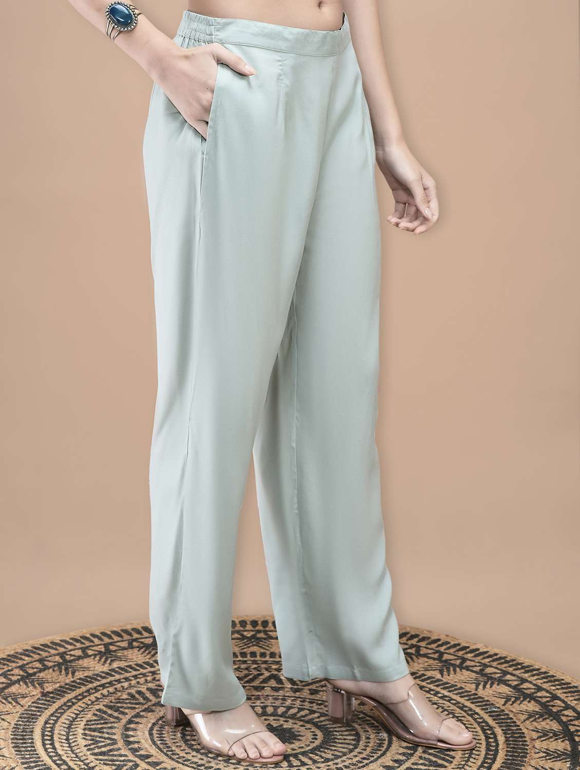 women floral three quarter sleeve kurta pant with dupatta set - 22070844 -  Standard Image - 4