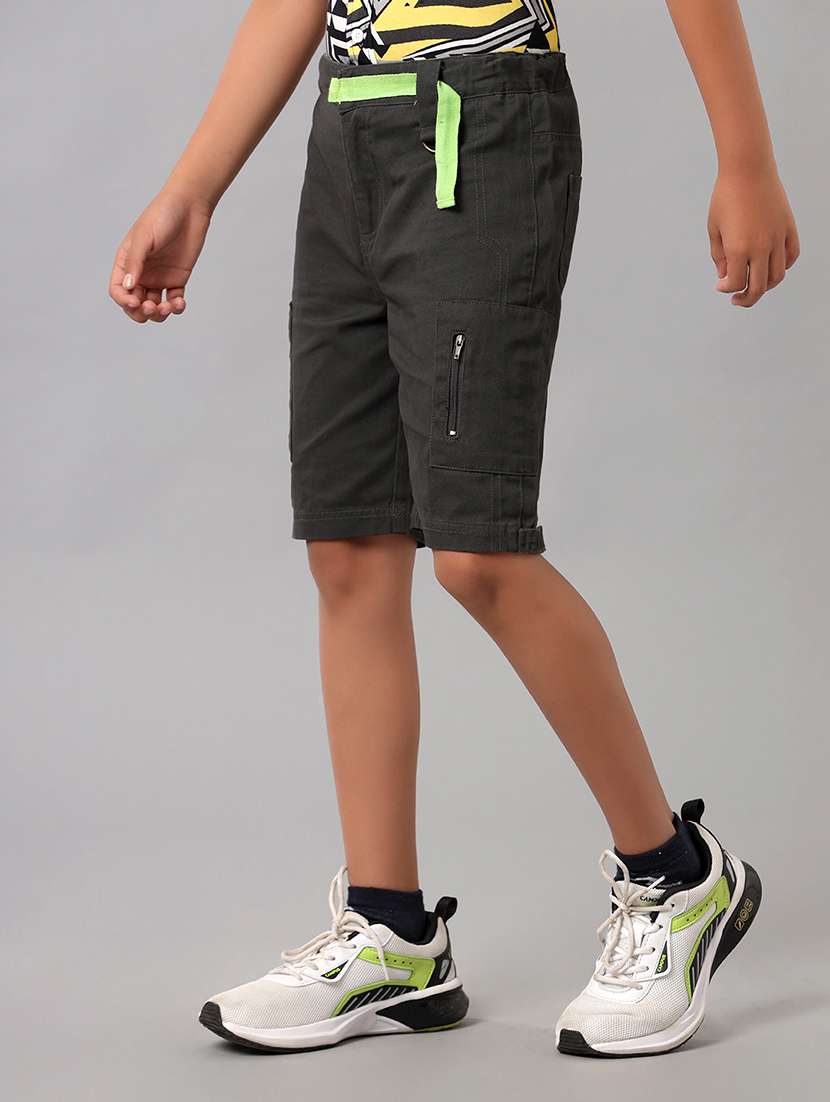 boys solid mid rise regular fit shorts  - 22070870 -  Standard Image - 1