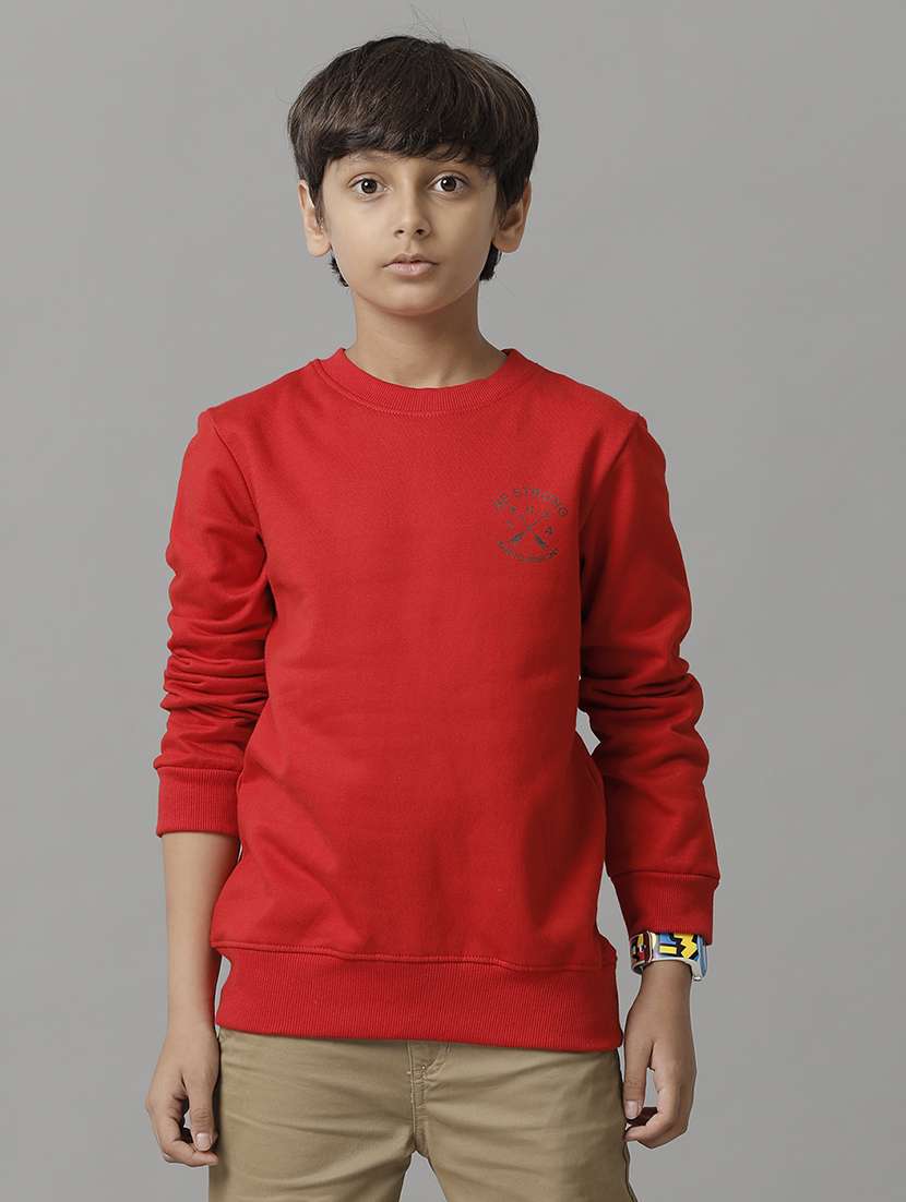 boys solid round neck long sleeve sweatshirt - 22070885 - Standard Image - 1