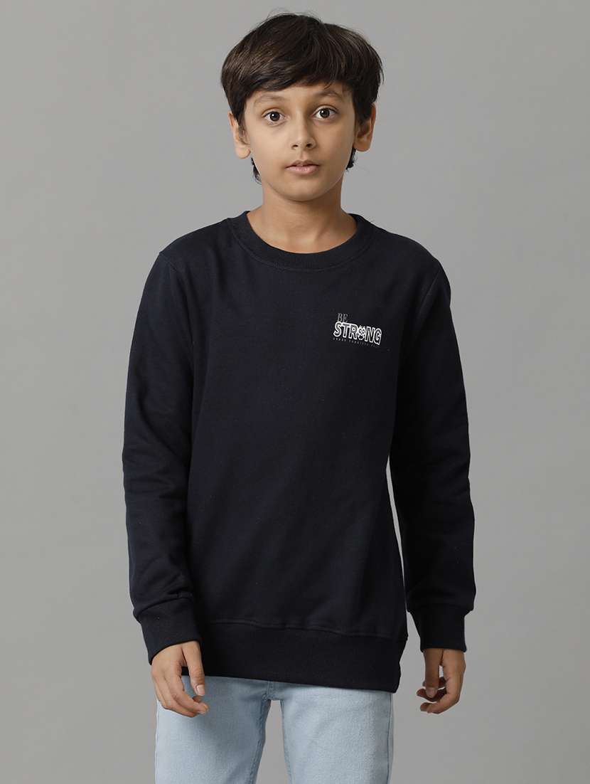 boys solid round neck long sleeve sweatshirt - 22070888 -  Standard Image - 1