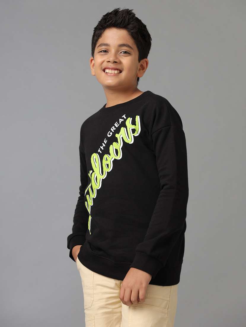 boys printed round neck long sleeve sweatshirt - 22070893 - Standard Image - 1