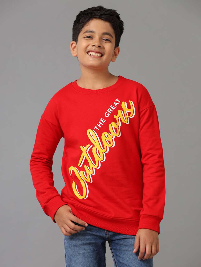boys printed round neck long sleeve sweatshirt - 22070894 - Standard Image - 1