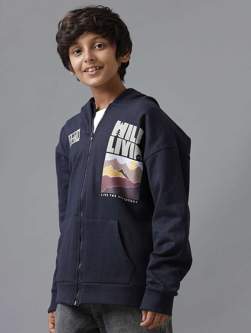 boys printed hooded long sleeve sweatshirt - 22070895 -  Standard Image - 1