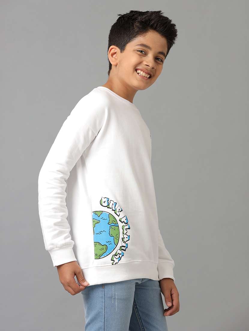 boys printed round neck long sleeve sweatshirt - 22070896 - Standard Image - 1