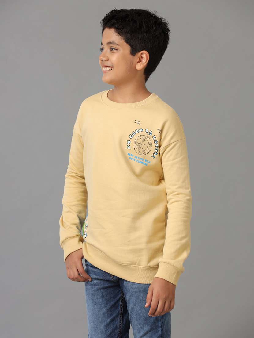 boys solid round neck long sleeve sweatshirt - 22070897 - Standard Image - 1