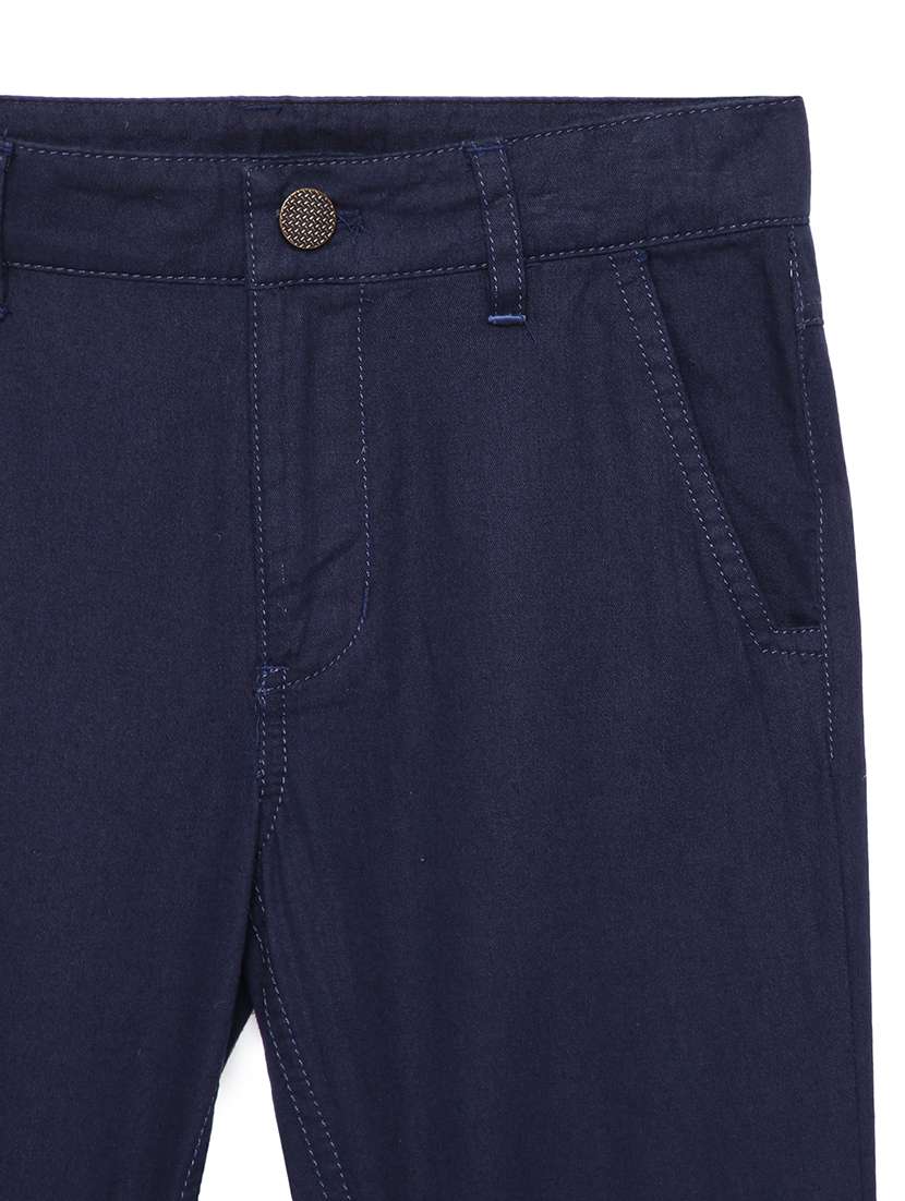 boys solid mid rise slim fit chinos - 22070903 -  Standard Image - 4