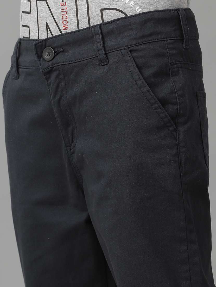 boys solid mid rise slim fit chinos  - 22070909 -  Standard Image - 4