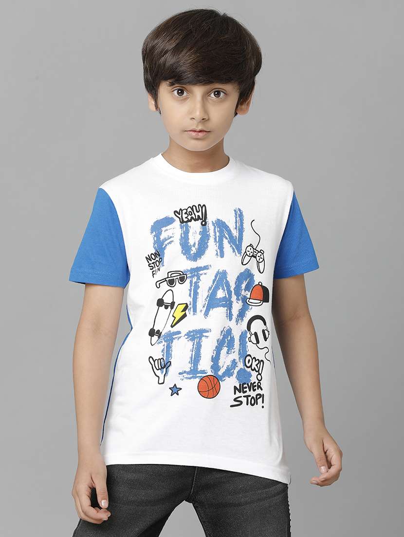 boys printed short sleeve regular fit t-shirt