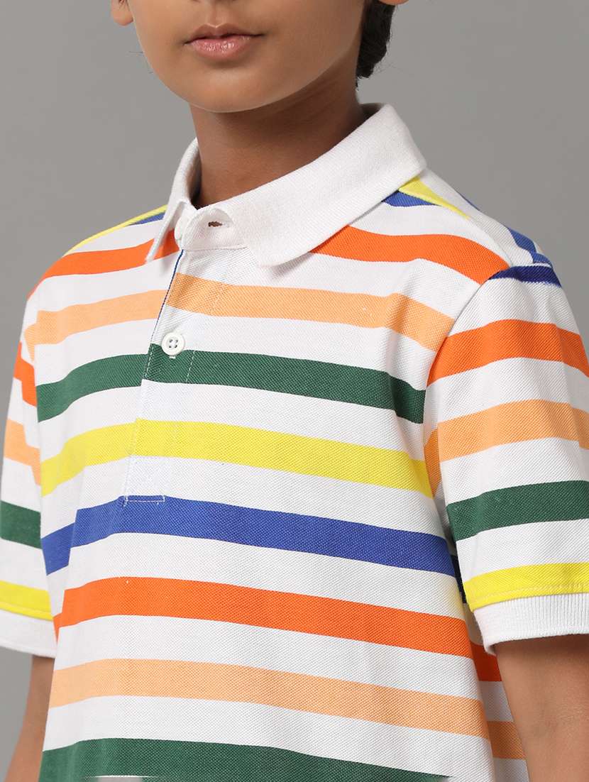 boys striped short sleeve regular fit polo t-shirt - 22070944 -  Standard Image - 4