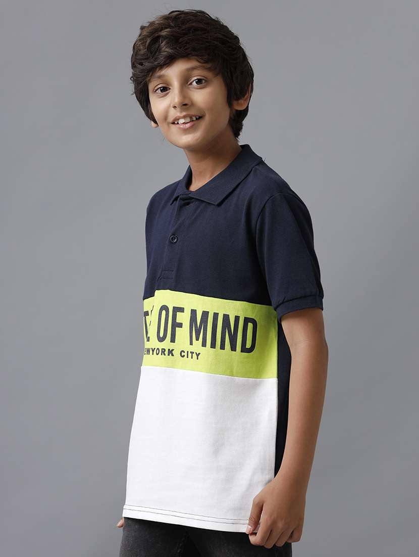 boys color blocked short sleeve regular fit polo t-shirt - 22070950 -  Standard Image - 1