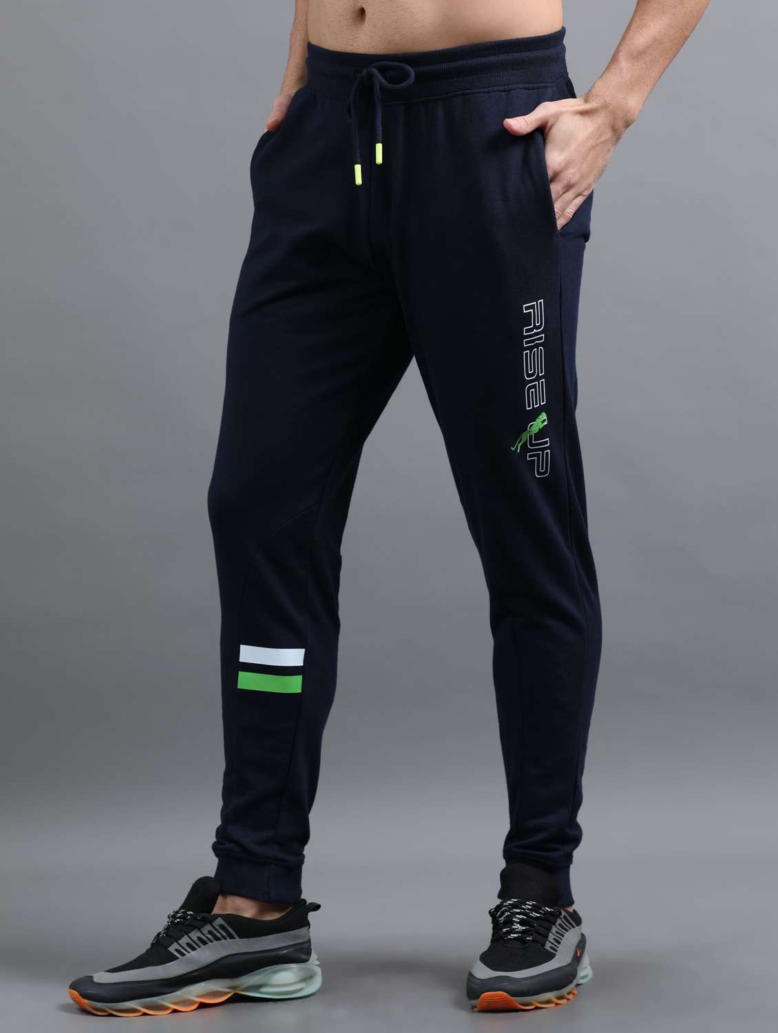 men placement print mid rise regular fit jogger - 22070963 -  Standard Image - 1