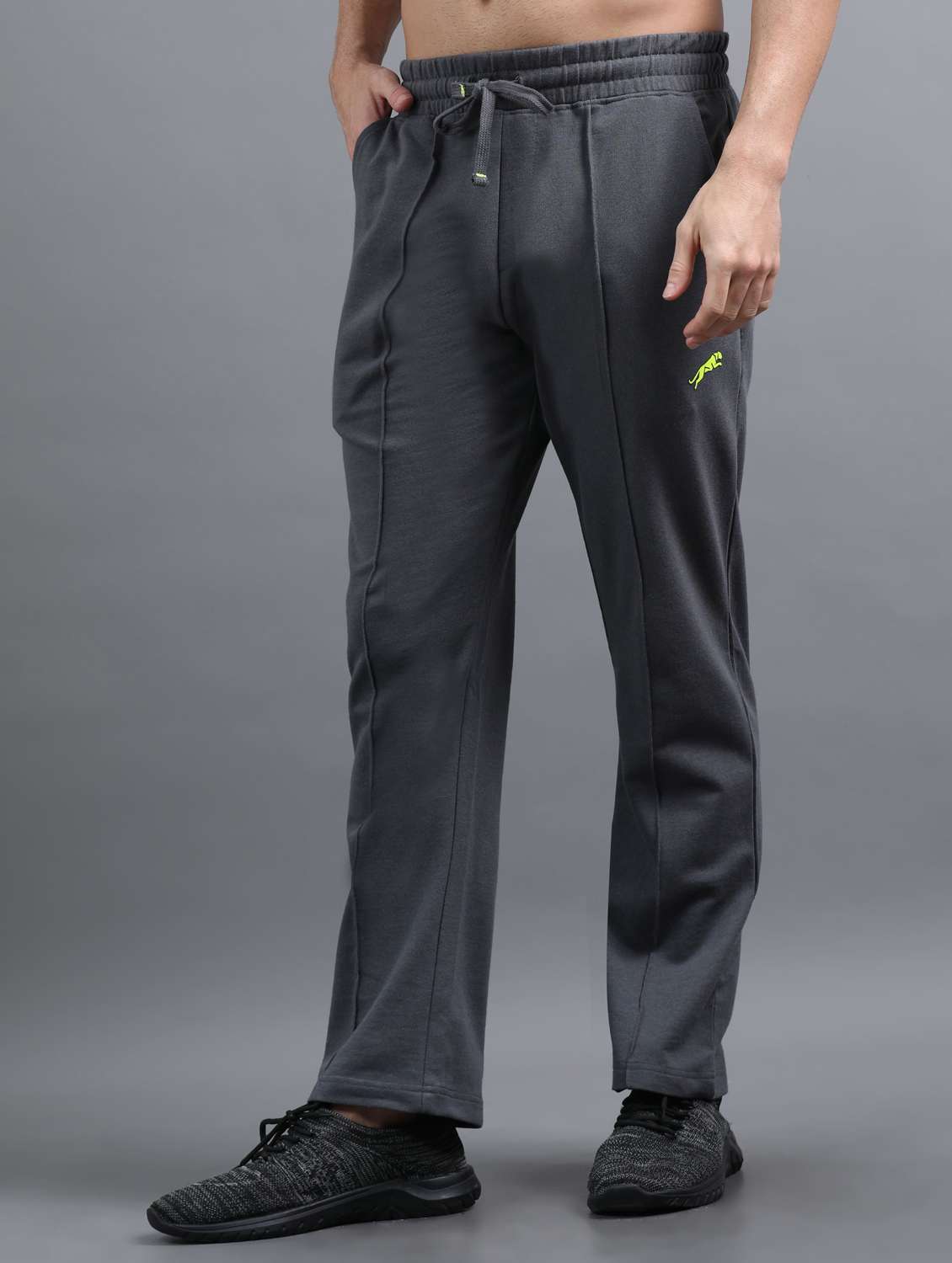 men solid mid rise full length track pant - 22070973 -  Standard Image - 1