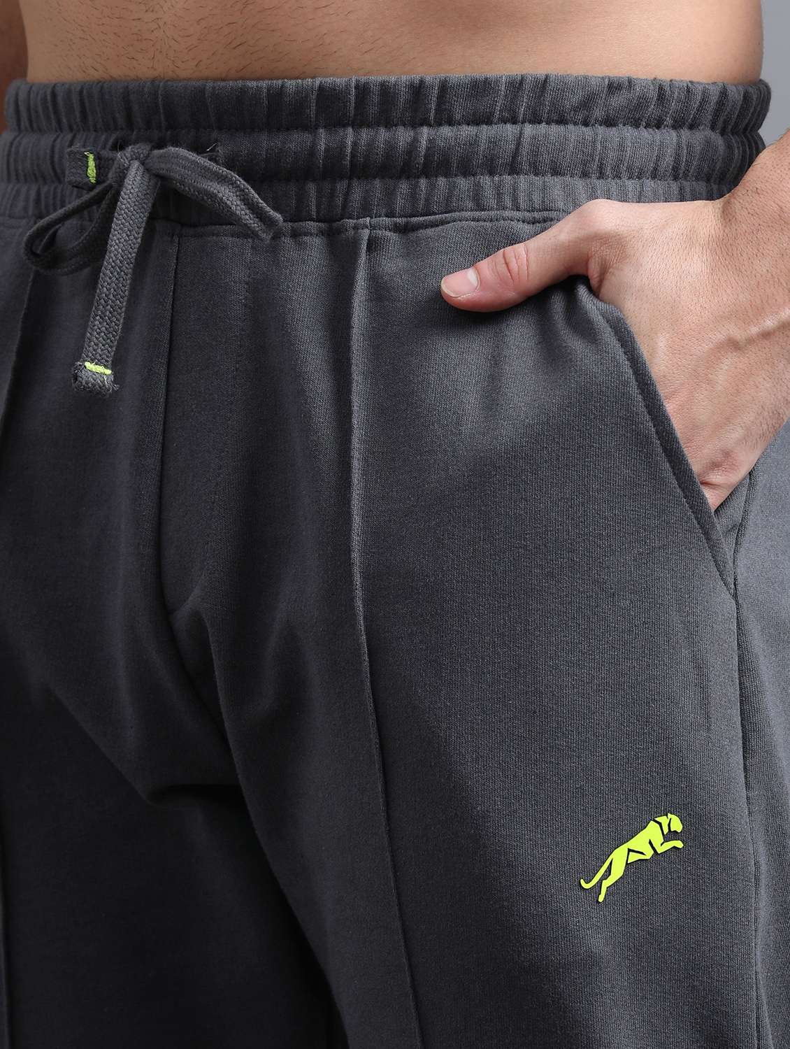 men solid mid rise full length track pant - 22070973 -  Standard Image - 4