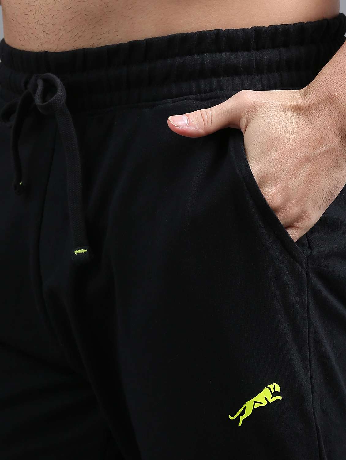 men solid mid rise full length track pant - 22070975 -  Standard Image - 4