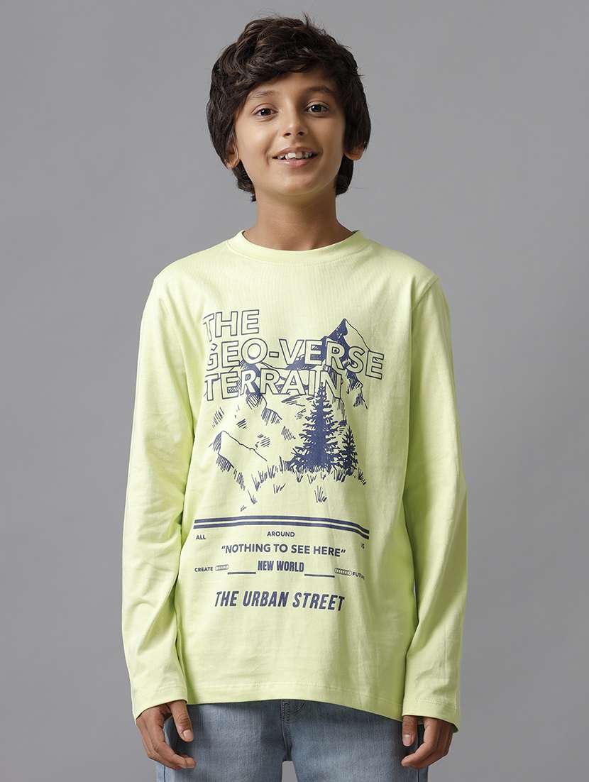 boys printed long sleeve regular fit t-shirt