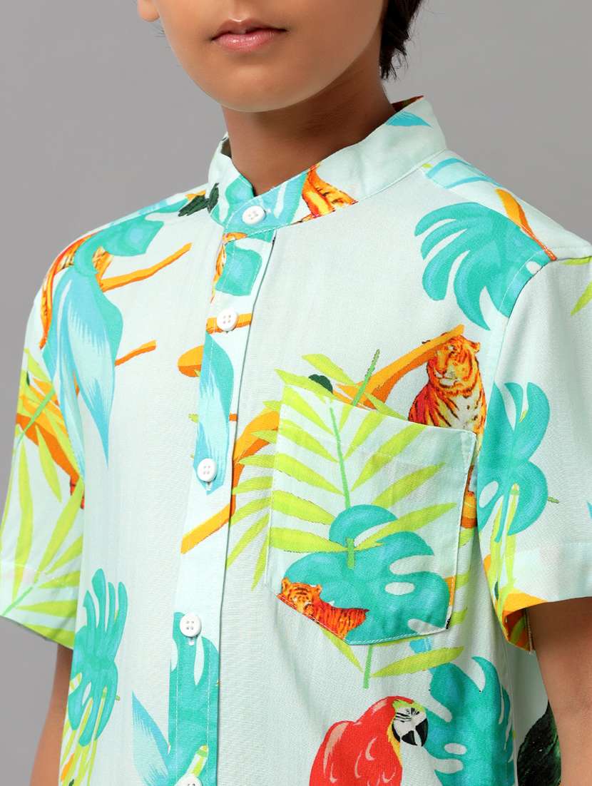 boys printed shirt & shorts co-ord set - 22070983 - Standard Image - 4