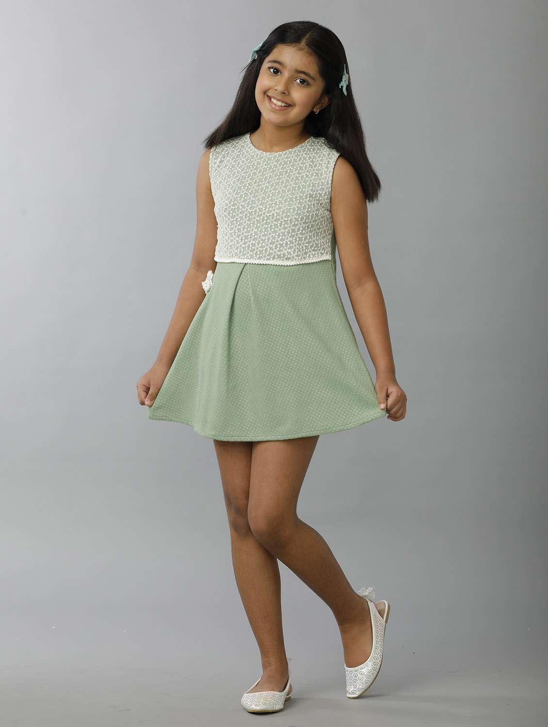 girls self designed sleeveless a-line dress - 22071083 -  Standard Image - 1