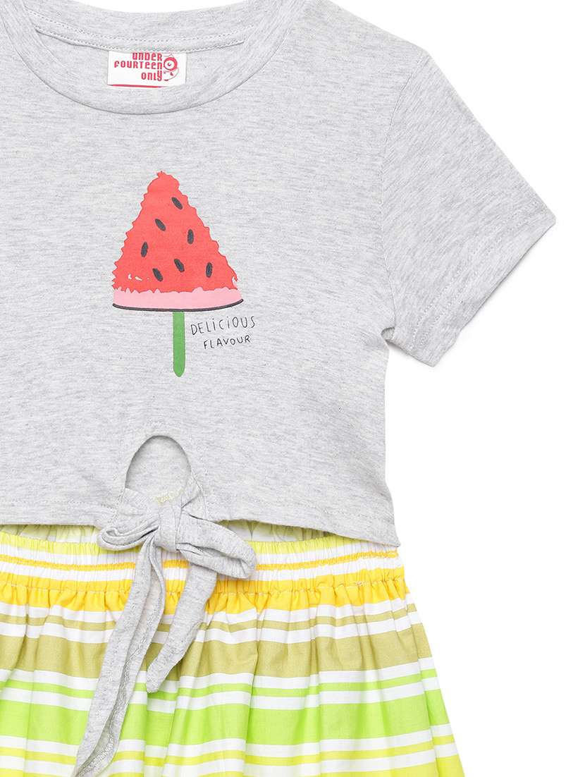 girls printed top and skirt set - 22071100 - Standard Image - 4
