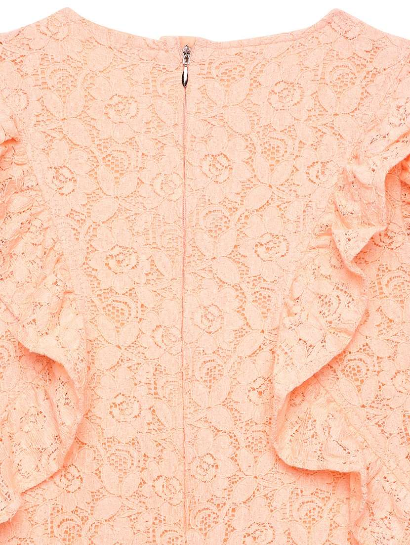 peach poplin fit & flare dress - 22071101 - Standard Image - 4