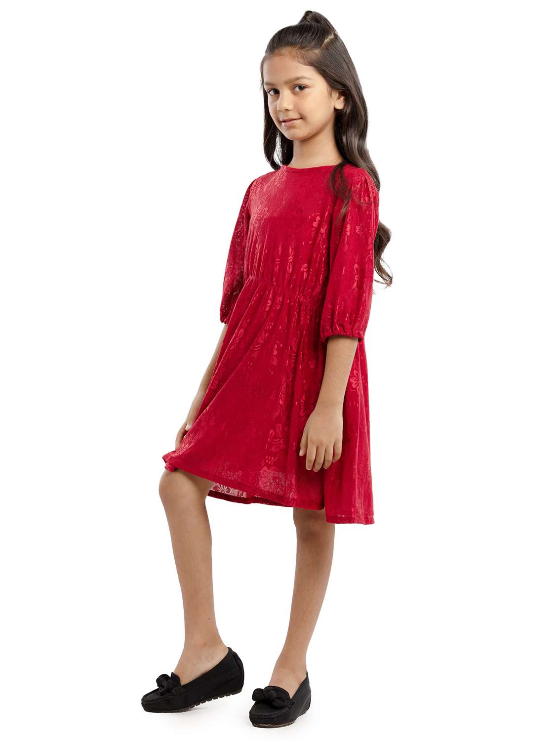 red jersey fit & flare dress - 22071102 -  Standard Image - 1