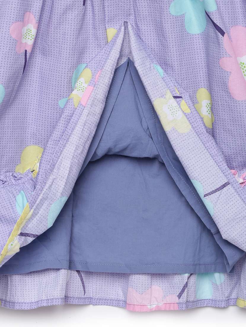 girls printed puff sleeve tiered dress - 22071118 - Standard Image - 4