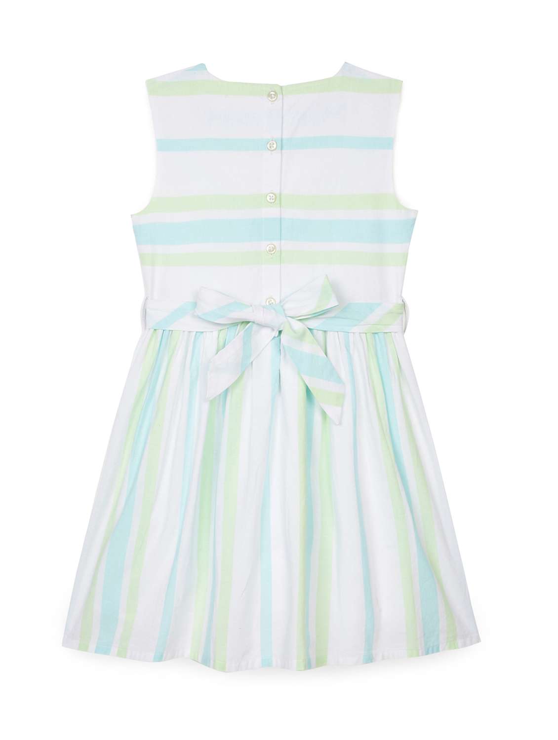 girls striped sleeveless fit & flare dress - 22071124 -  Standard Image - 1