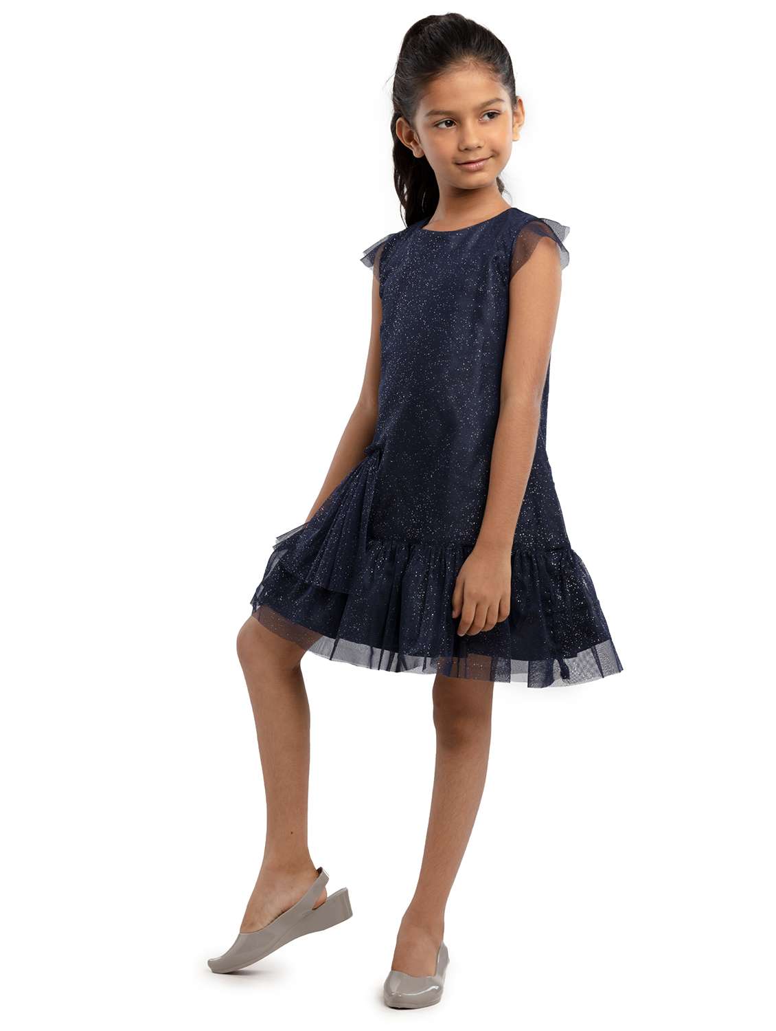 girls self designed sleeveless tiered dress - 22071129 -  Standard Image - 1
