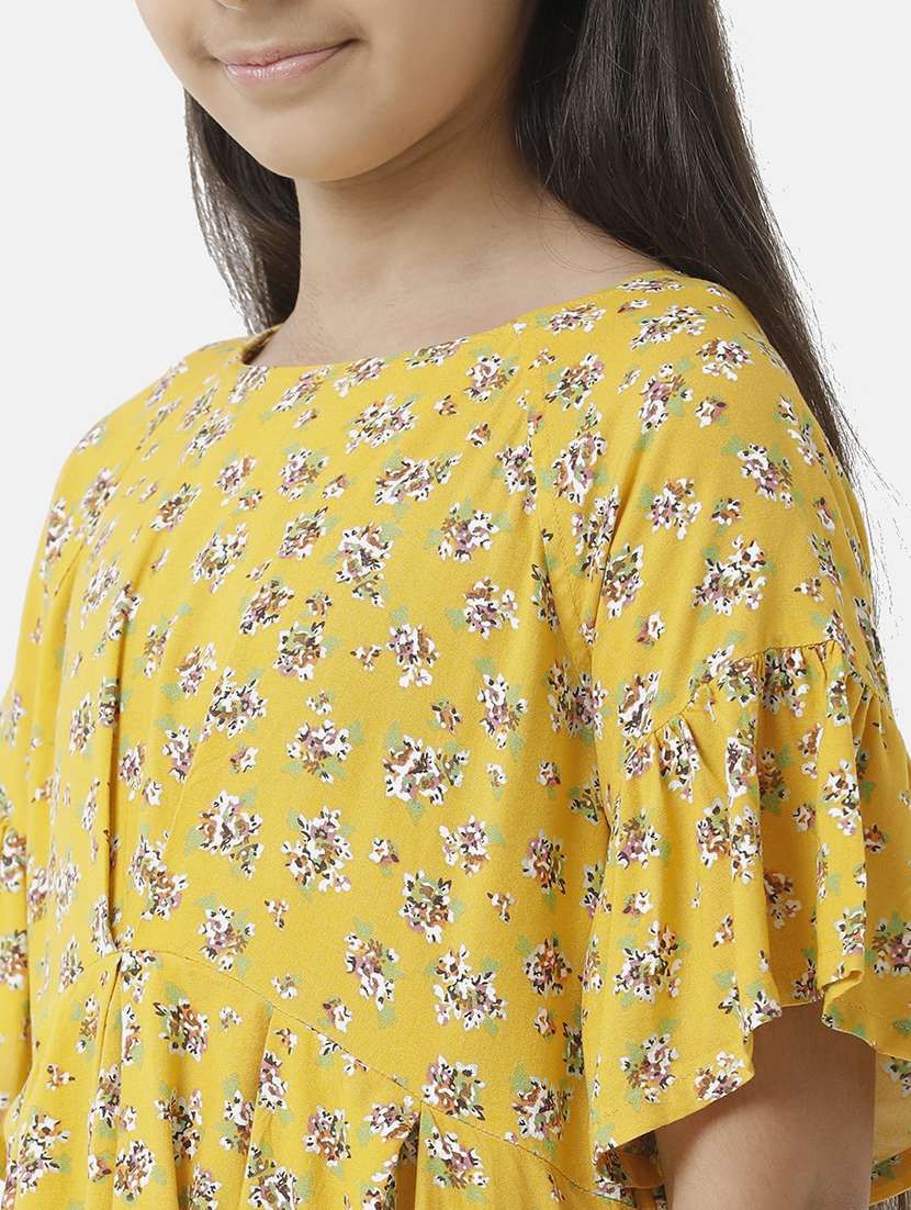 girls printed bell sleeve fit & flare dress - 22071130 - Standard Image - 4