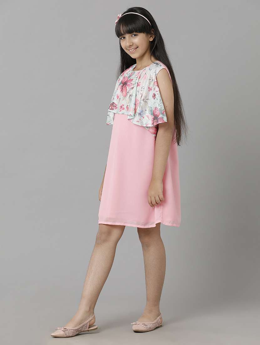 girls floral print sleeveless a-line dress - 22071141 - Standard Image - 1